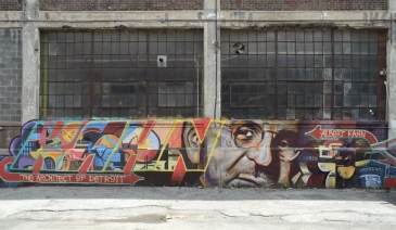 Detroit Russell Industrial. Center. Fresque en l'honneur d'Albert Kahn, l'architecte de Detroit